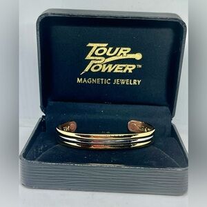 Tour Power 24k Plated Magnetic Copper Cuff Bracelet